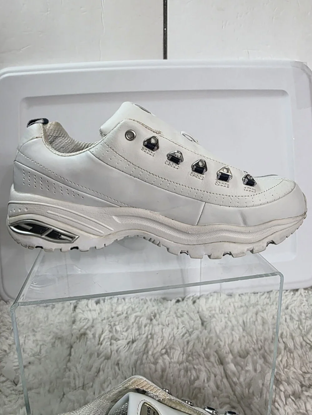 Skechers S Sport Off White Platform Chunky Sneaker, Size:10